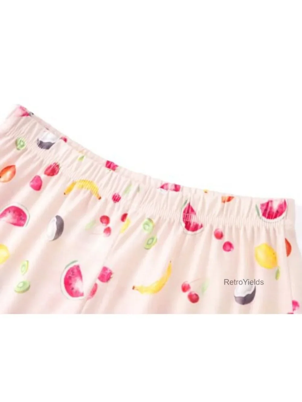 Girls Pajama Set Short Sleeve Button Down Top & Shorts Soft Polyester Blend